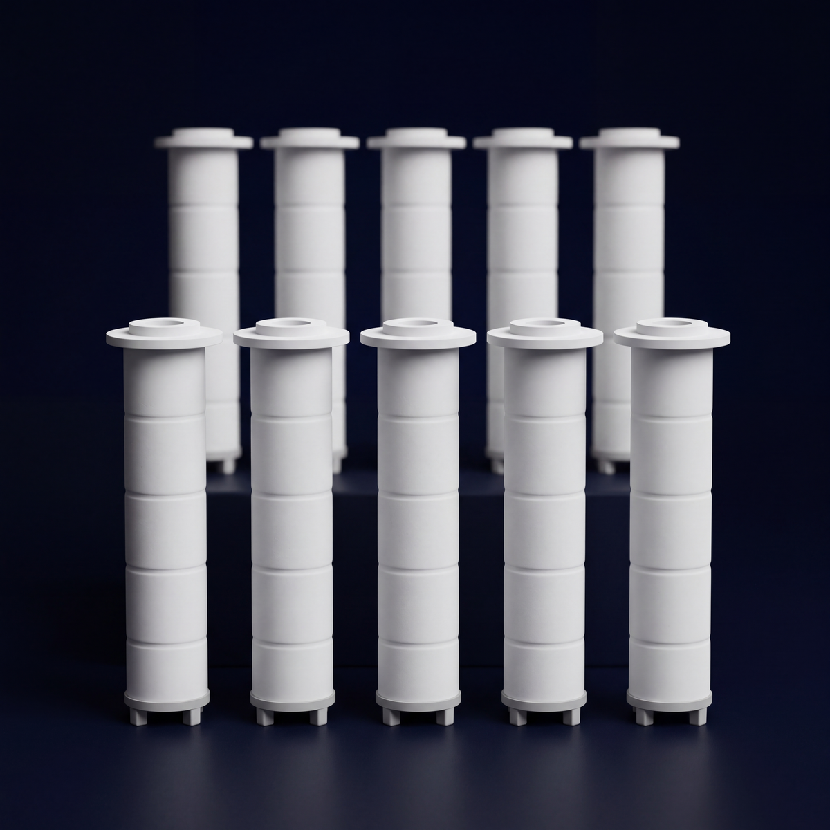 Ten white PP replacement shower filter cartridges